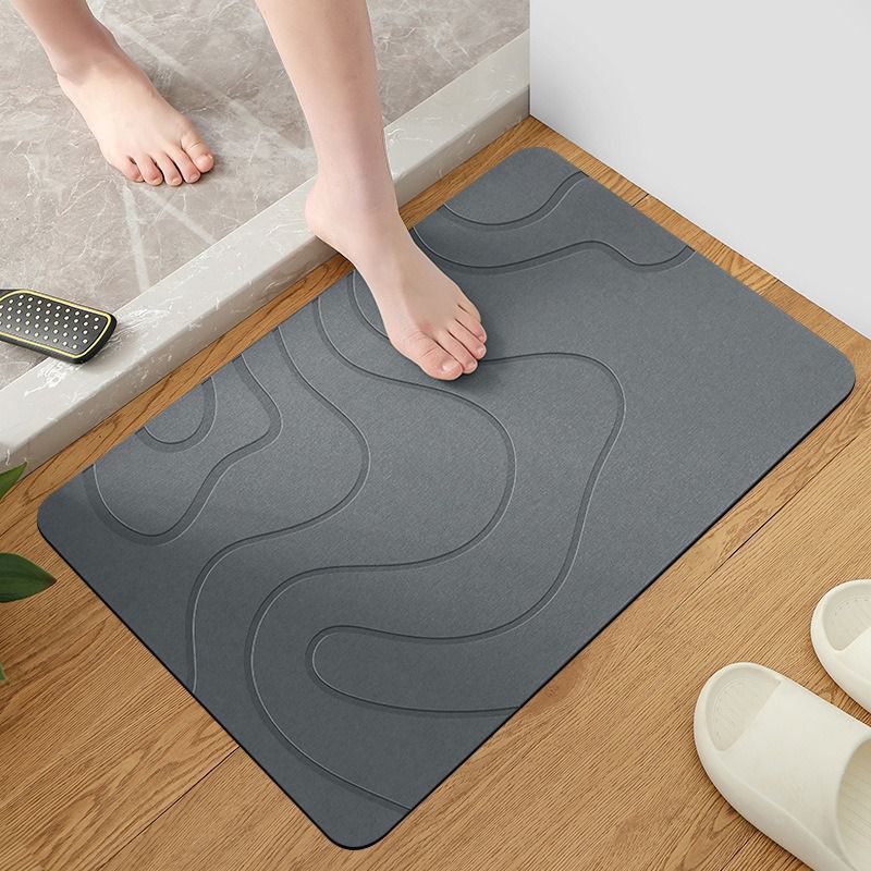 TerraDry Stone Bath Mat - Non-Slip Super Absorbent Diatomaceous Earth Stone Mat