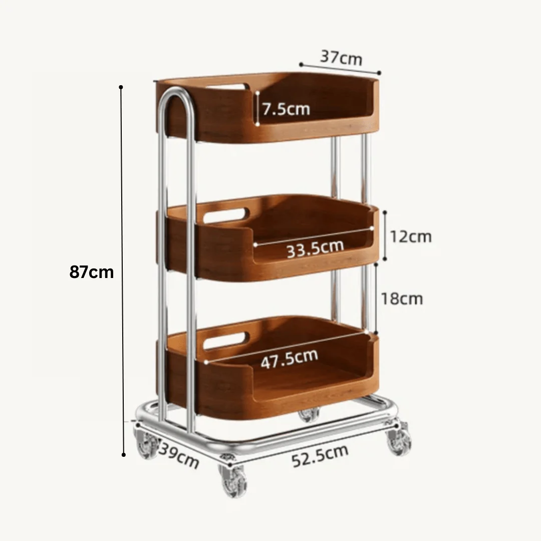Multi-Functional Metal Wood Storage Rack with Wheels