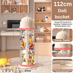 Multi-Purpose Plastic Princess Castle Doll Storage Bucket with Zipper (27cm)