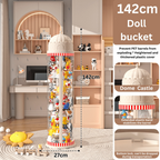 Multi-Purpose Plastic Princess Castle Doll Storage Bucket with Zipper (27cm)