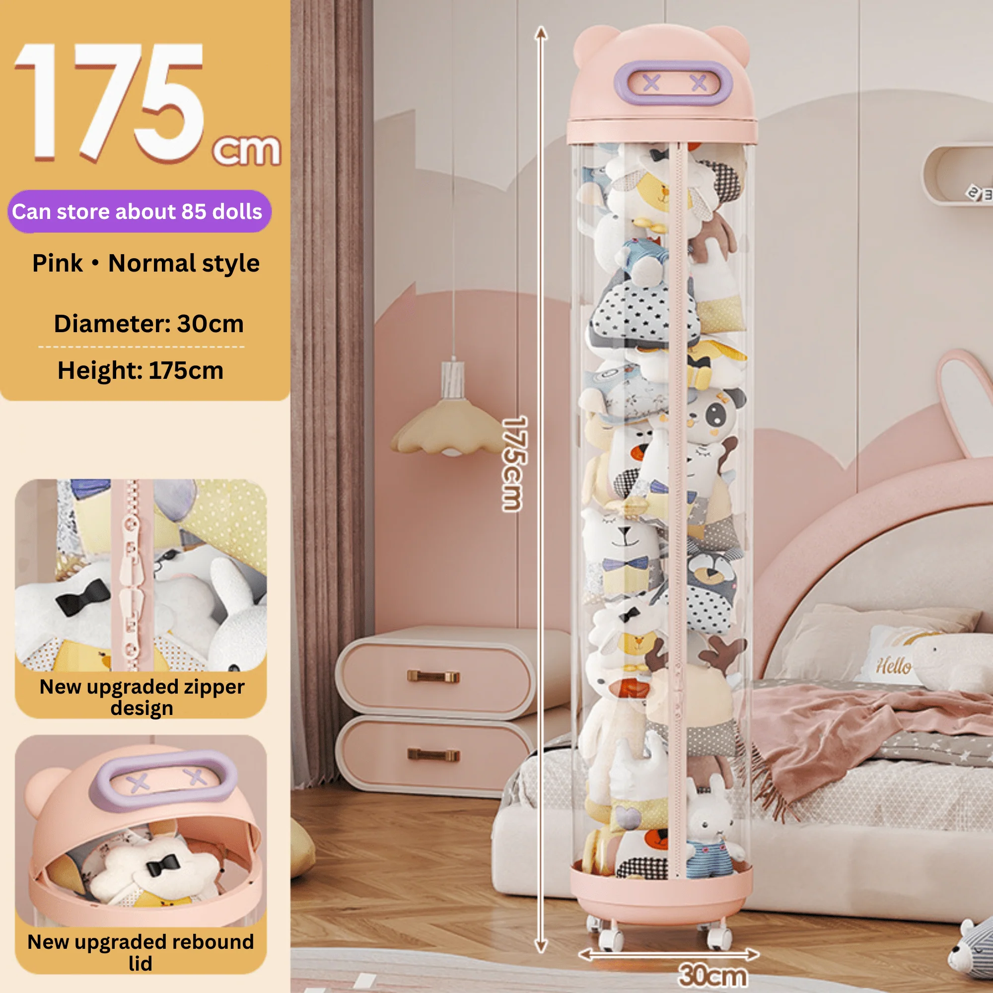 Transparent Doll Storage Bucket