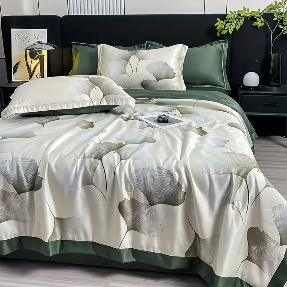 Ice Silk Elegance Comfort Quilt Set