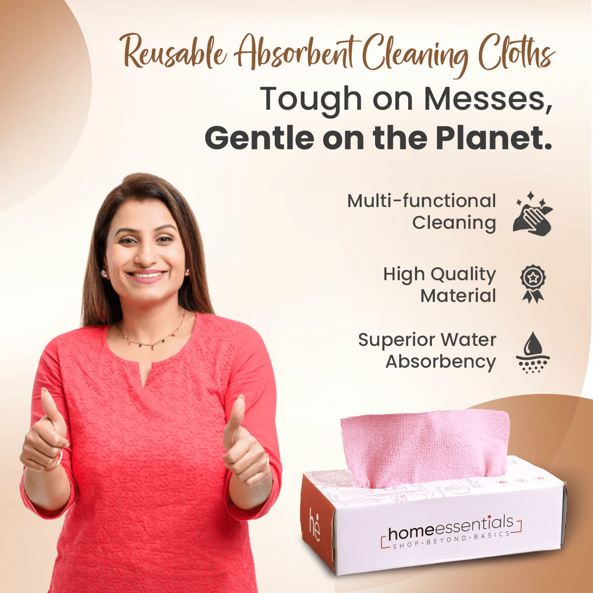 Reusable Absorbent Cleaning Cloths - 20 PCS BOX