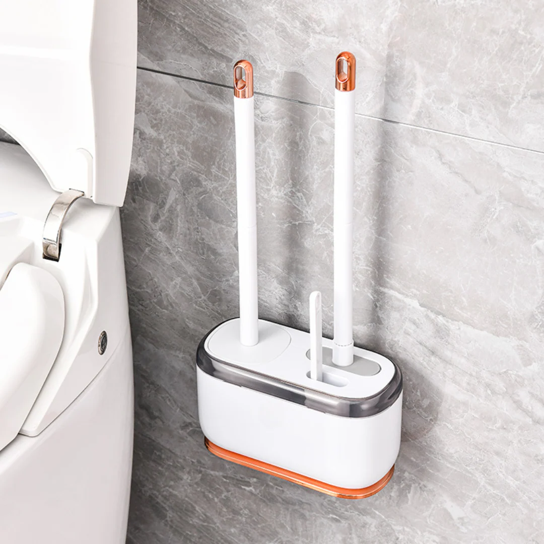 Space-Saving Compact Toilet Brush with Holder