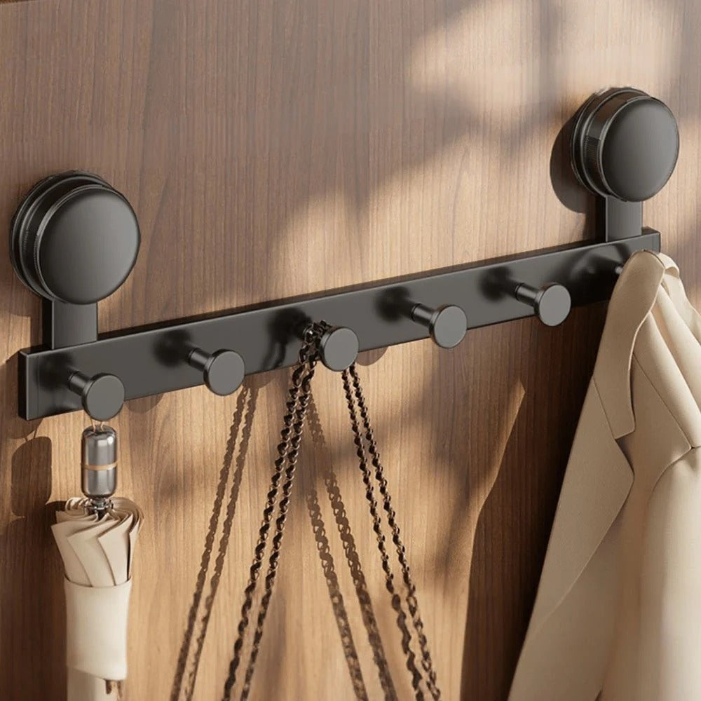 Multi-Purpose Wall Mounted Suction Cup Hook Rack