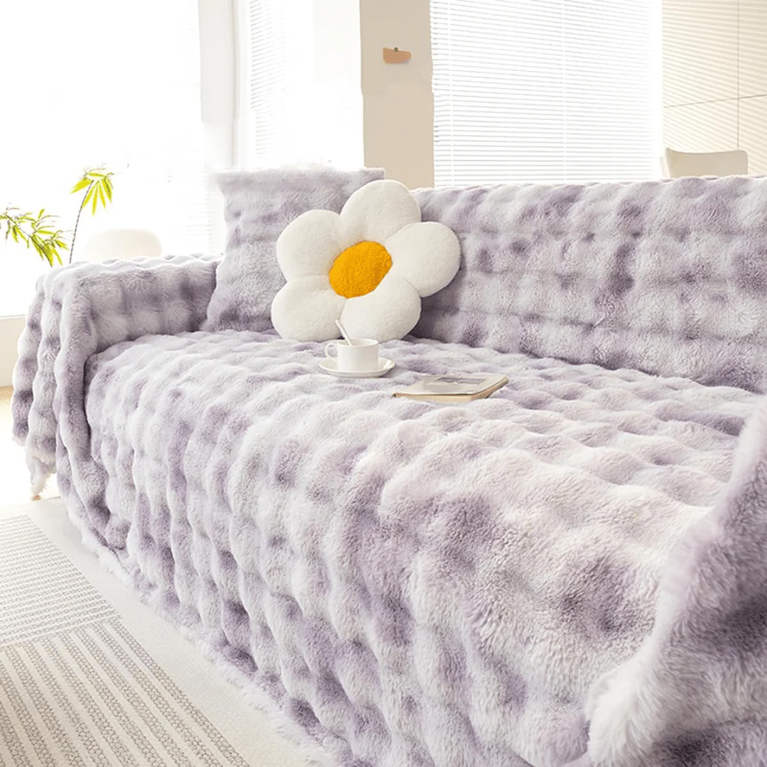 Elegance Chenille Sofa Cover :[EM-SC-23] (Purple)