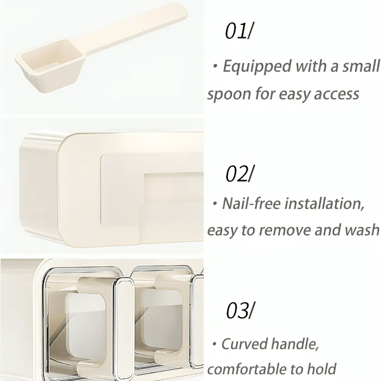Wall-Mounted Punch-Free Seasoning Box Set