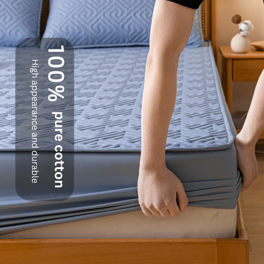 Feather Touch Quilted Bed Sheets With 2-Pillow Covers