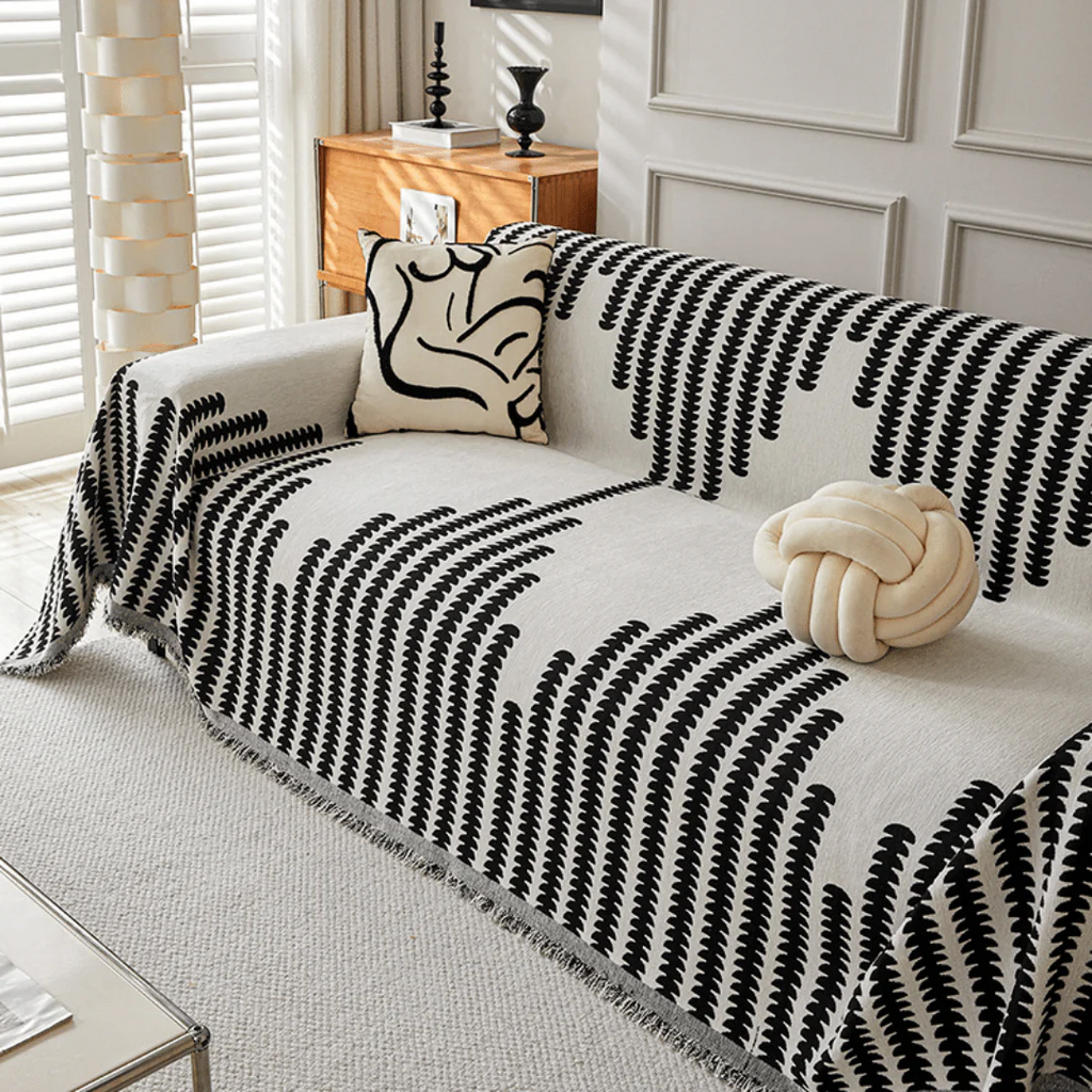 Elegance Chenille Sofa Cover :[EM-SC-30] (Black)