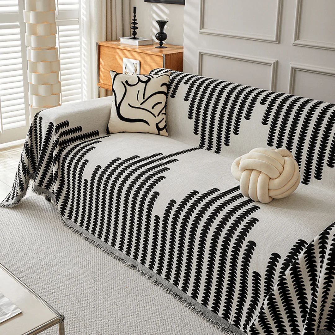 Elegance Chenille Sofa Cover :[EM-SC-30] (Black)