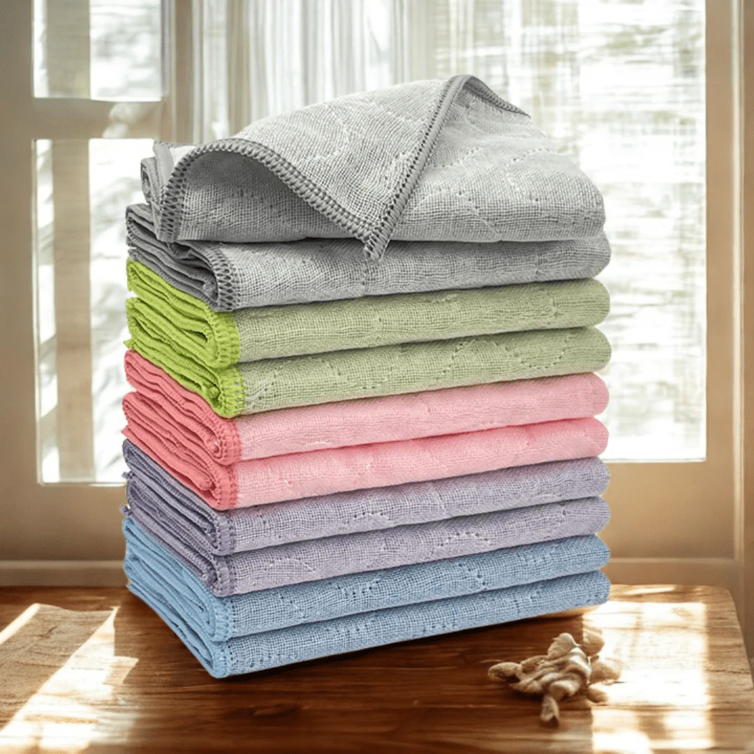 Multipurpose Quilted Oil-Free Absorbent Household Cleaning Cloth Set