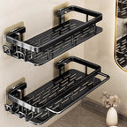 Multi-Functional Aluminum Alloy Wall-Mounted Bathroom Storage Rack (32cm)