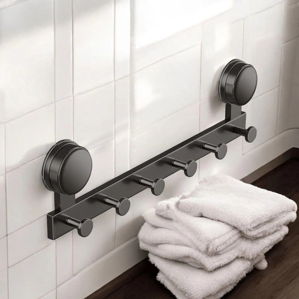 Multi-Purpose Wall Mounted Suction Cup Hook Rack