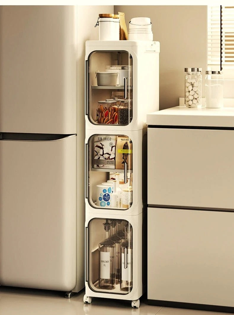 Multi-Purpose Foldable Rolling Storage Cabinet with Wheels (20cm)