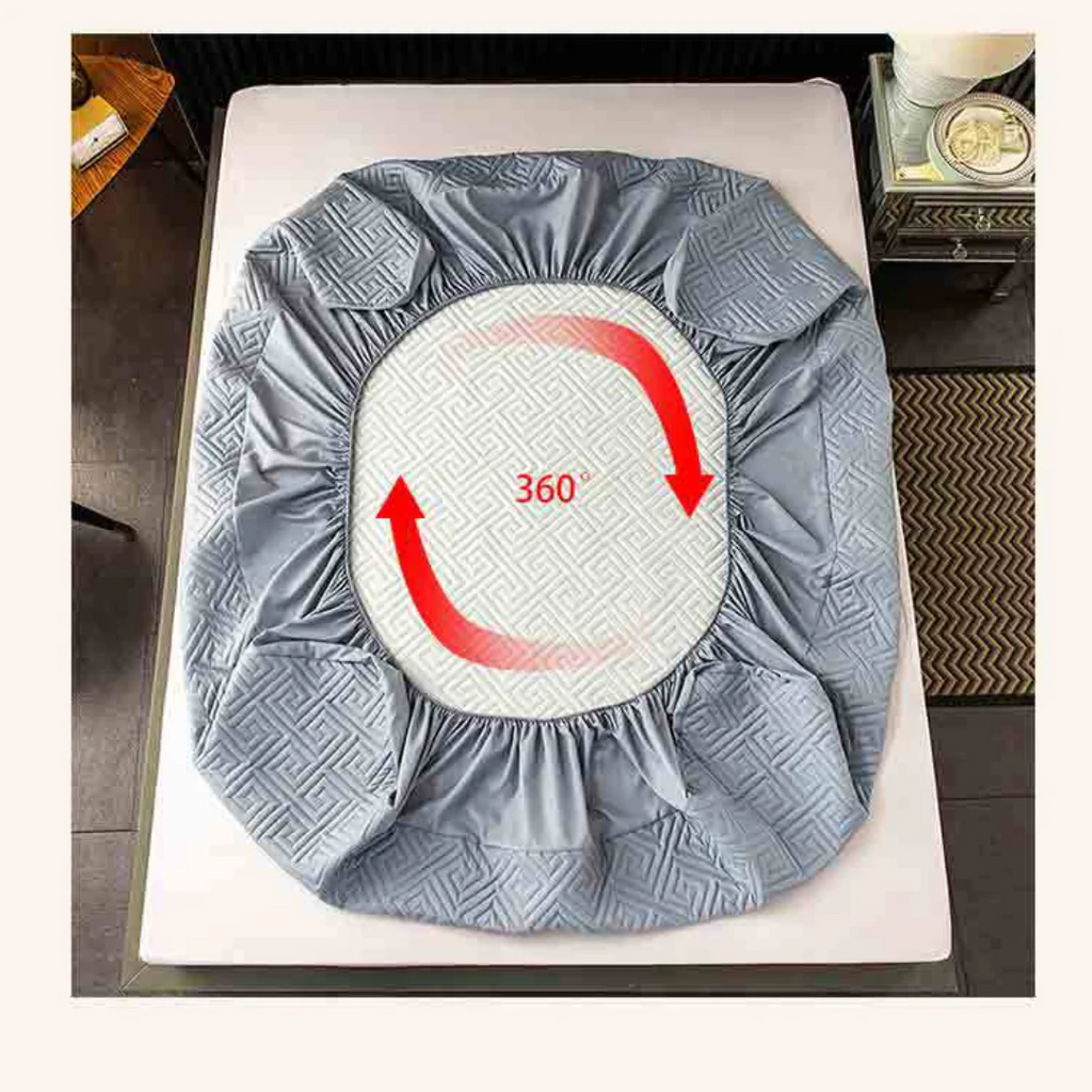 Feather Touch Quilted Bed Sheets With 2-Pillow Covers