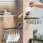 Carbon Steel Foldable Suction Cup Sock Drying Rack