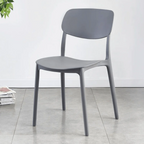 Space-Saving Stackable Plastic Chair with Curved Backrest