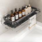 Multi-Functional Aluminum Alloy Wall-Mounted Bathroom Storage Rack (32cm)