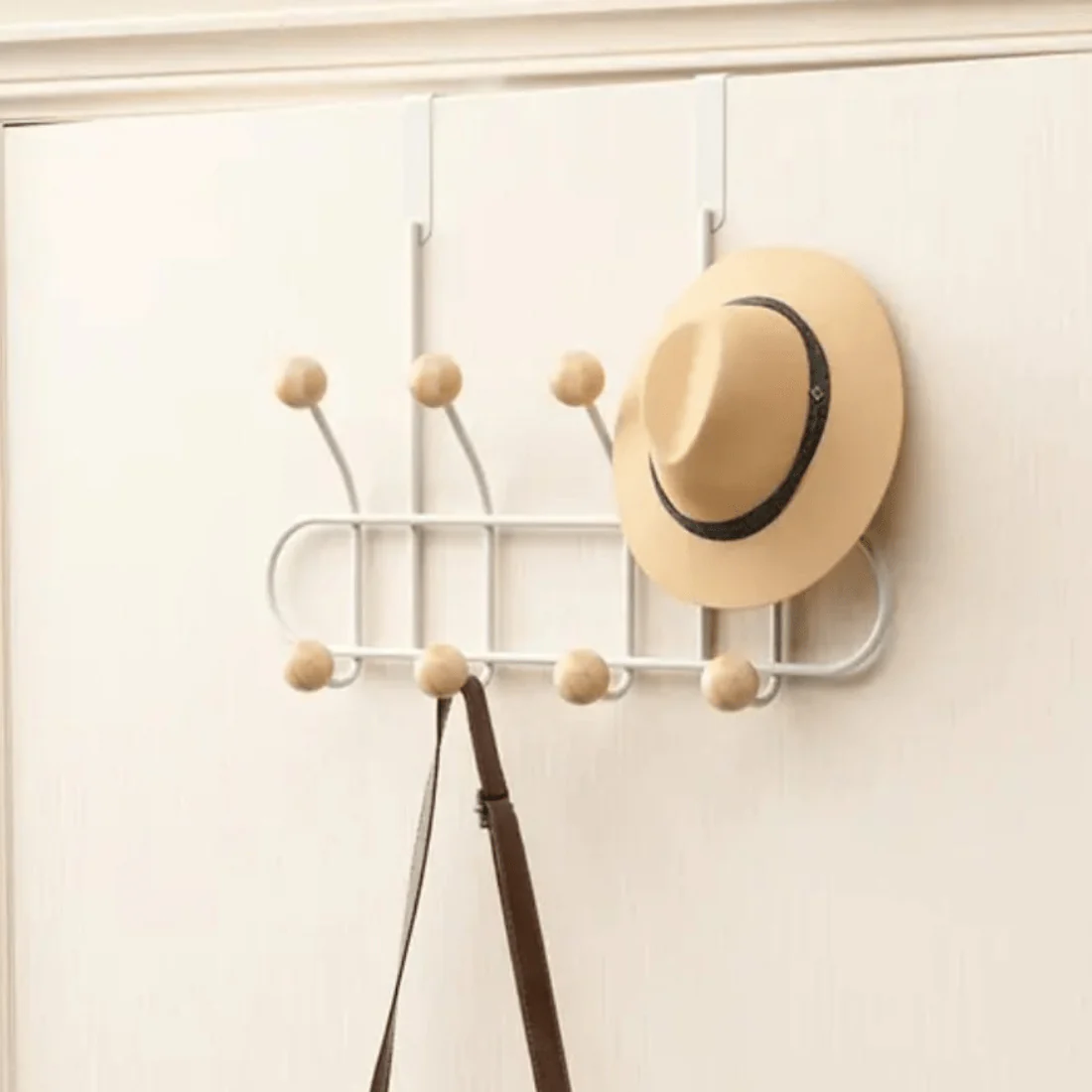 علاقة (حامل معلقات) طبقتين للتعليق على الباب ويا 8 علاقات