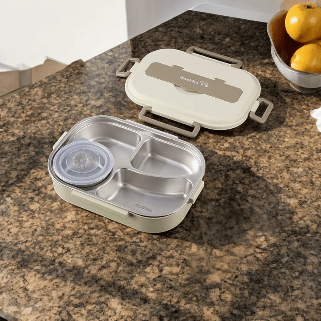 4-Compartment Stainless Steel Leak Proof Lunch Box (1500ml)