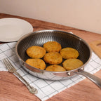 Double Sided Multipurpose Stainless Steel Non-Stick Honeycomb Frying Pan (26cm)