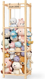 Natural Wood Stuffed Animal Tower Cage Toy Organizer(136 cm)