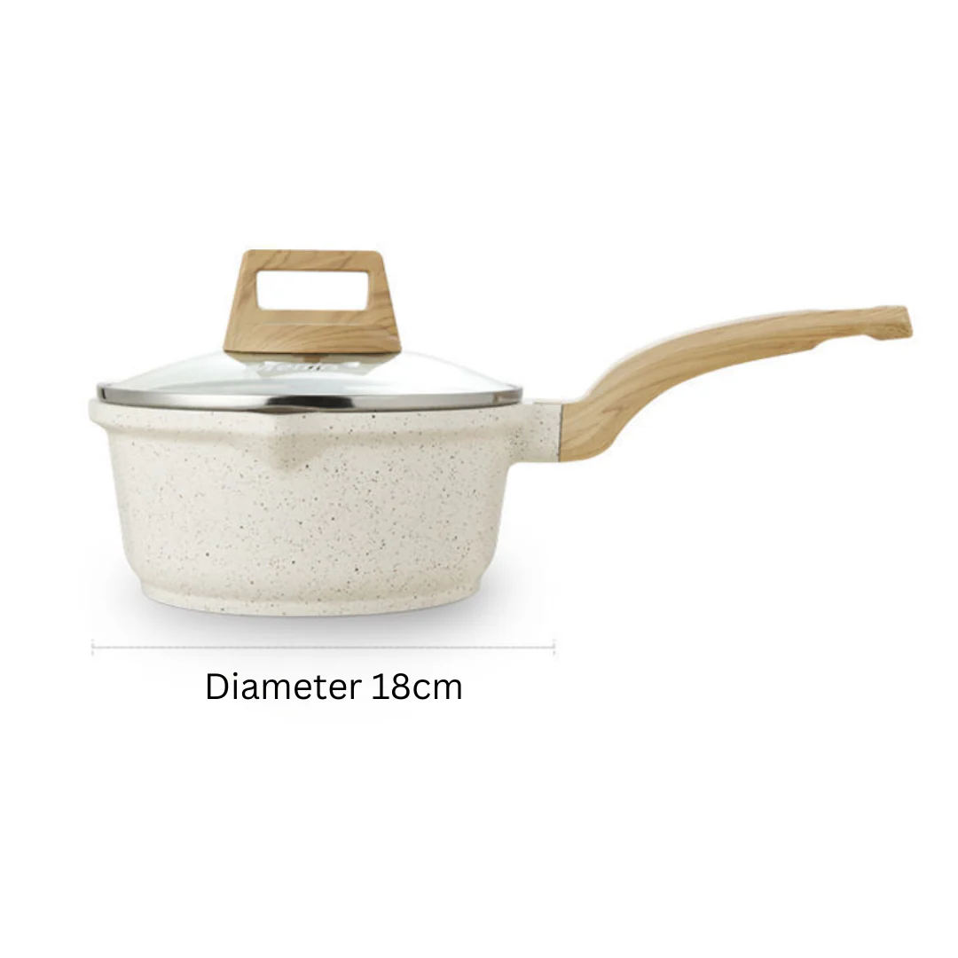 Maifan Stone Non-Stick Pot (White-18cm)