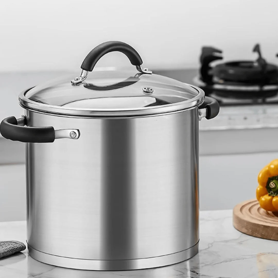 جدر طبخ (قدر) عميق ستانلس ستيل ويا غطا (7.5 لتر)