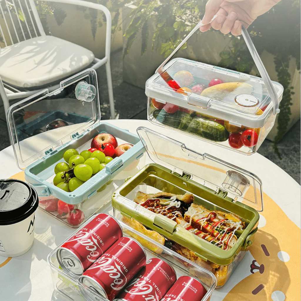 Multi-Purpose Portable Leak-Proof Sealing Crisper Box with Ice Crystals