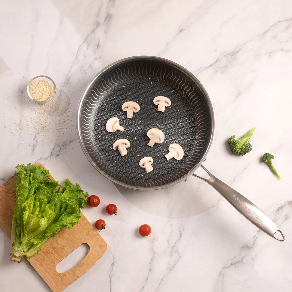 Double Sided Multipurpose Stainless Steel Non-Stick Honeycomb Frying Pan (26cm)