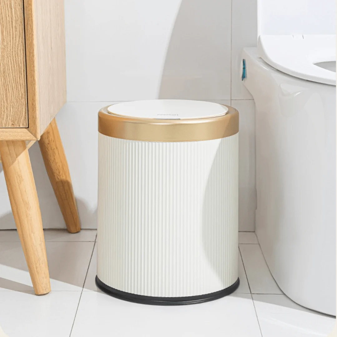 Smart Automatic Round Plastic Trash Can with Lid