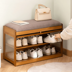 Multi-Tier Bamboo Wood Shoe Organiser Bench(70cm)