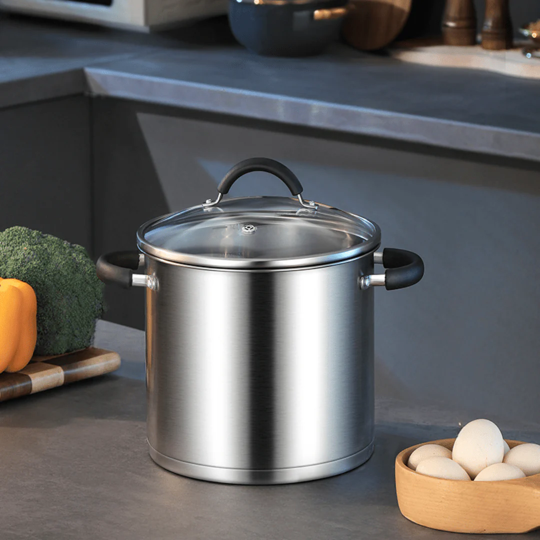جدر طبخ (قدر) عميق ستانلس ستيل ويا غطا (7.5 لتر)