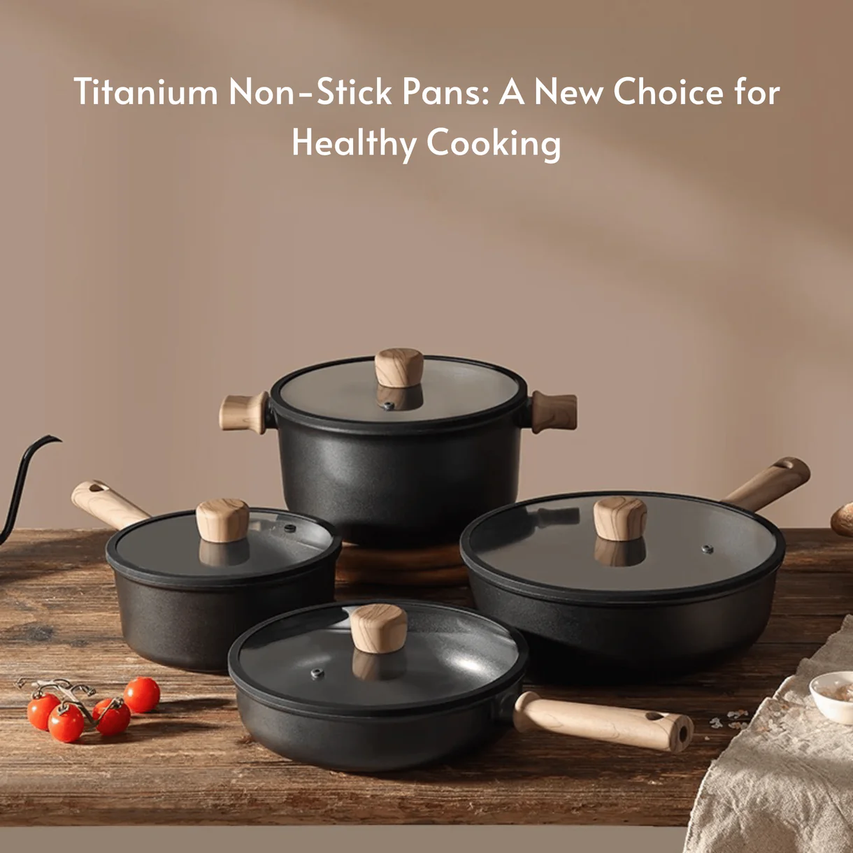 13-Piece Titanium Coated Non-Stick Kitchen Cookware Set