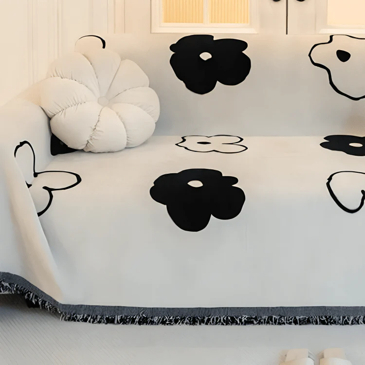Cartoon Flower Elegance Elegance Chenille Sofa Cover