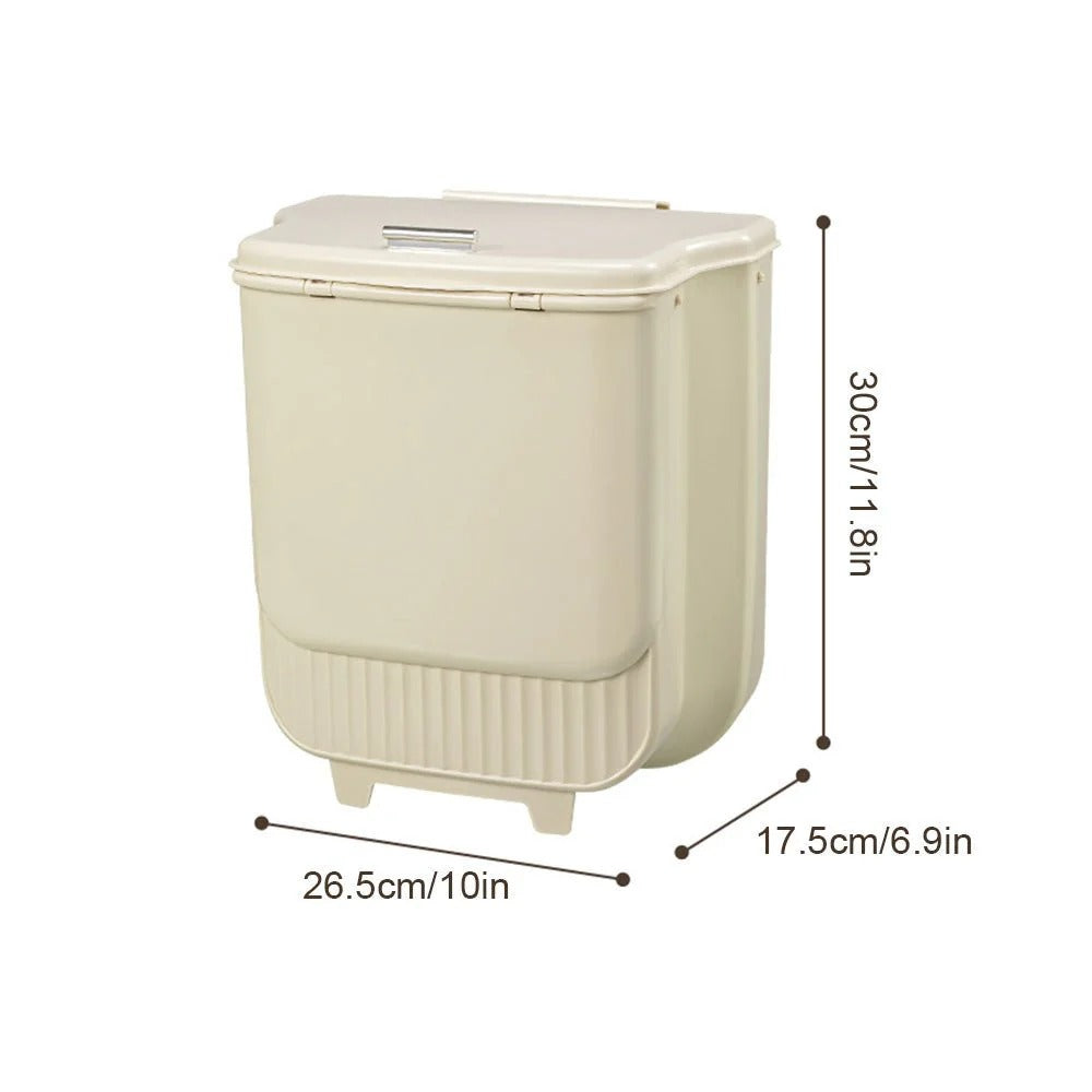 Space-Saving Folding Kitchen Trash Can with Lid(12L)