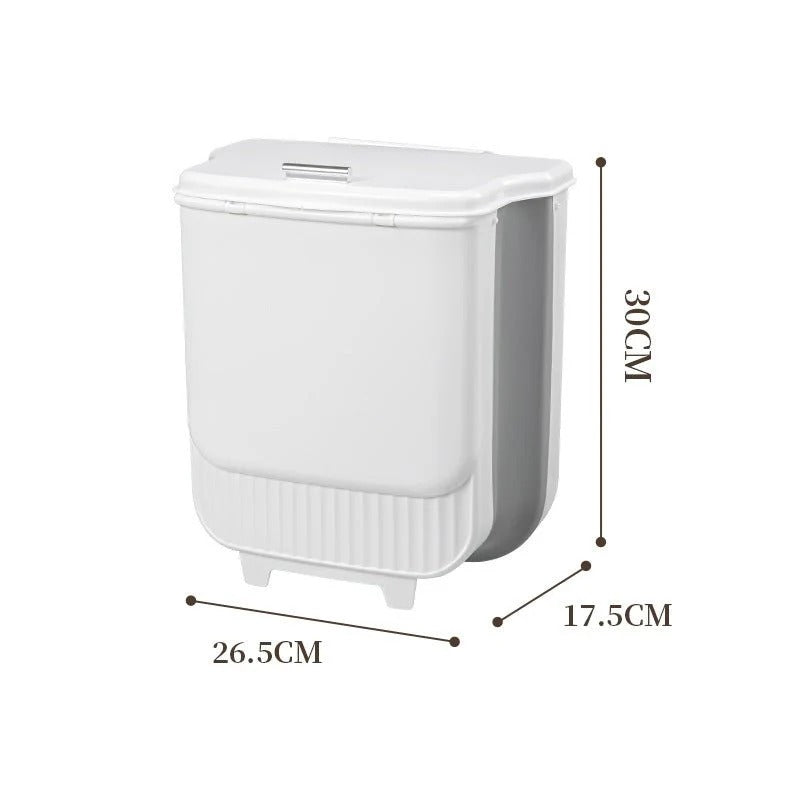 Space-Saving Folding Kitchen Trash Can with Lid(12L)