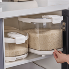 Sealed Rice Storage Container with Measuring Cup & Wheels