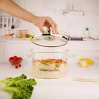 Multifunctional Borosilicate Glass and Stainless Steel Steamer Pot