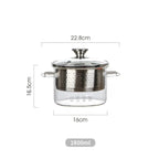 Multifunctional Borosilicate Glass and Stainless Steel Steamer Pot
