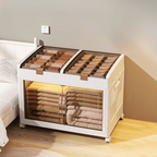 Multi-Purpose Foldable Storage Organizer Wardrobe With Wheels