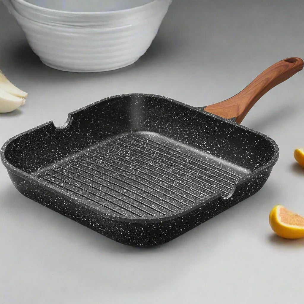 Maifan Stone Nonstick Grill Pan with Marble Coated (24cm)