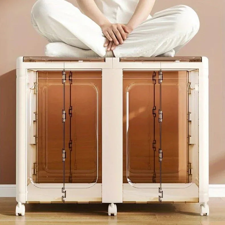 Multi-Layer Plastic Drawer Storage Cabinet with Wheels (43cm)