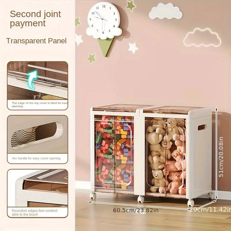 Multi-Layer Plastic Drawer Storage Cabinet with Wheels (43cm)
