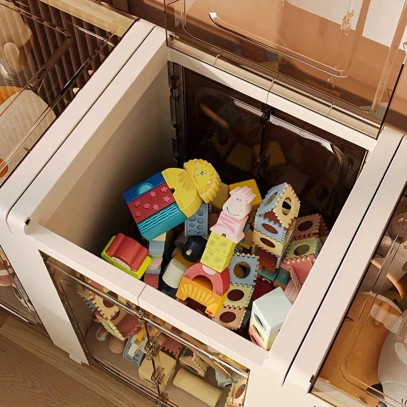 Multi-Layer Plastic Drawer Storage Cabinet with Wheels (43cm)