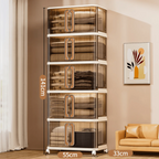 Multi-Purpose Plastic Large-Capacity Foldable Storage Cabinet with Double Doors
