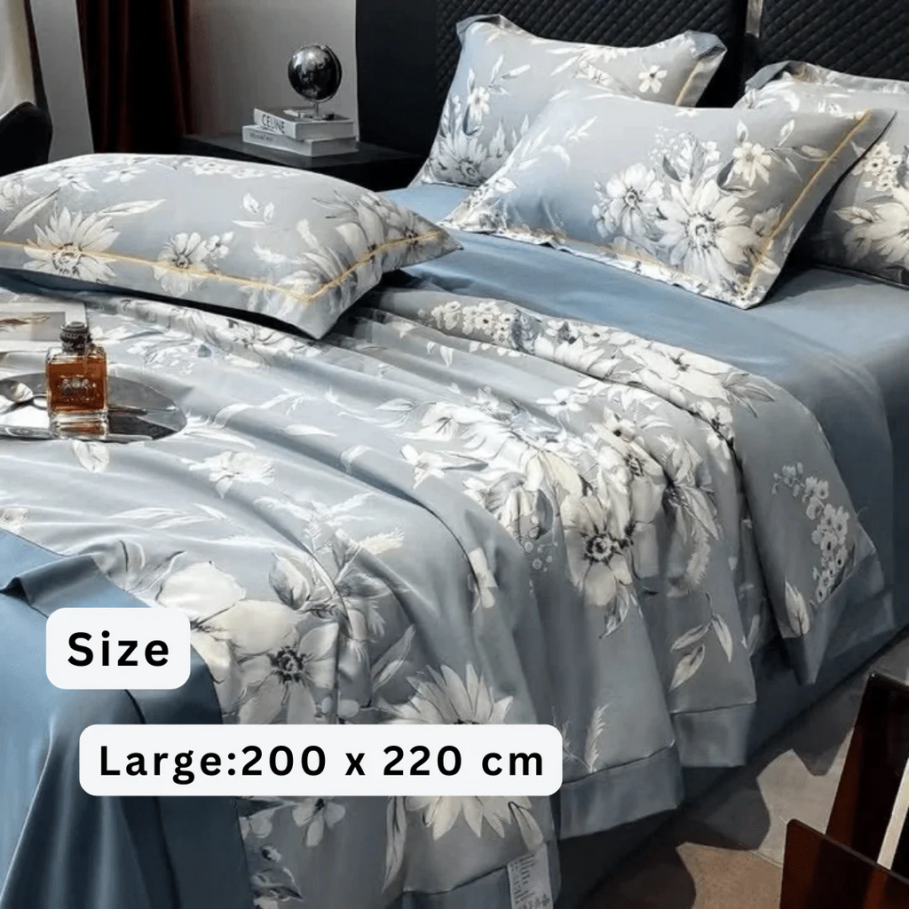 Ice Silk Elegance Comfort Quilt Set