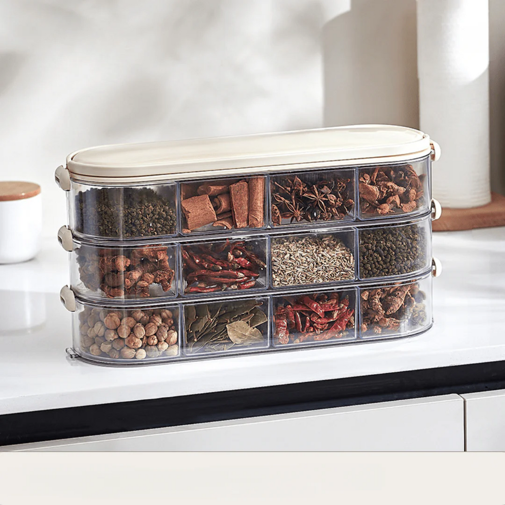 Transparent Seasoning Storage Box with Handle