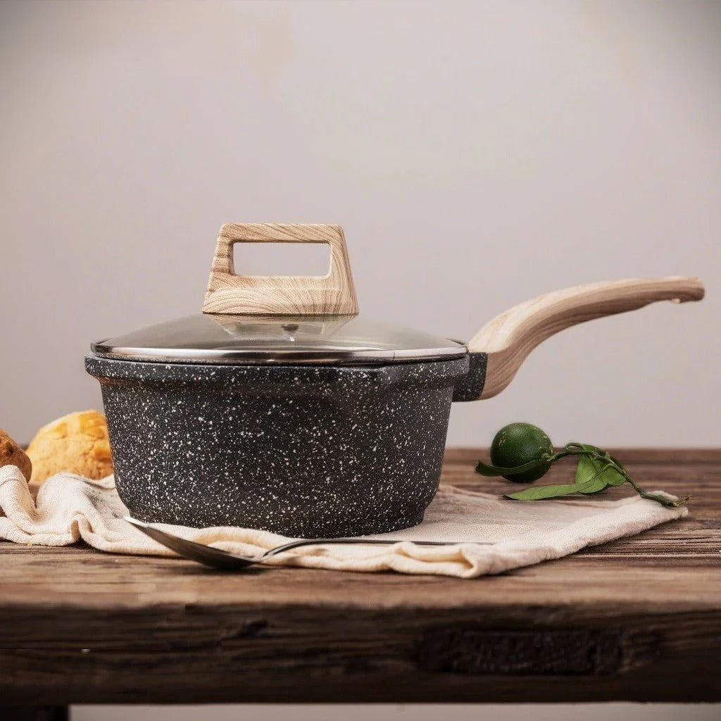 Maifan Stone Non-Stick Pot (Black-18cm)