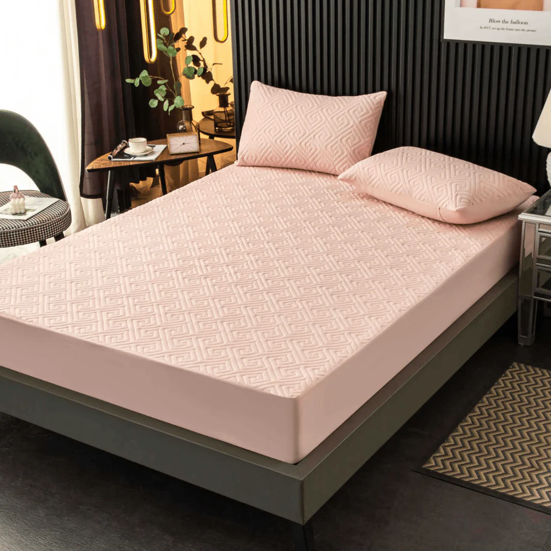 Feather Touch Quilted Bed Sheets With 2-Pillow Covers